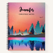 Schilderachtig wintermeer met Deer Notitieboek (Voorkant)