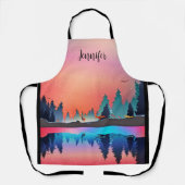 Schilderachtig wintermeer met Deer Schort (Voorkant)