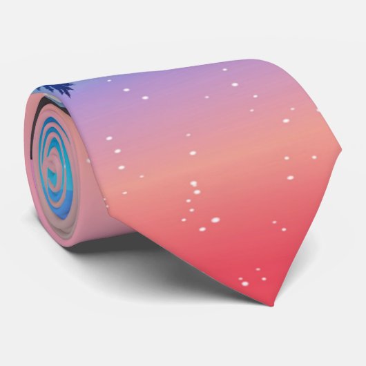 Schilderachtig wintermeer met Deer Stropdas (Opgerold)