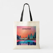Schilderachtig wintermeer met Deer Tote Bag (Achterkant)