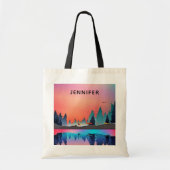 Schilderachtig wintermeer met Deer Tote Bag (Voorkant)