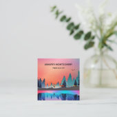 Schilderachtig wintermeer met Deer Vierkante Visitekaartje (Staand voorkant)