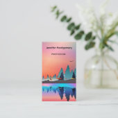 Schilderachtig wintermeer met Deer Visitekaartje (Staand voorkant)