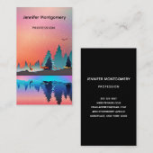 Schilderachtig wintermeer met Deer Visitekaartje (Voorkant / Achterkant)