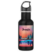 Schilderachtig wintermeer met Deer Waterfles (Voorkant)