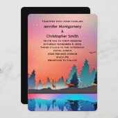 Schilderachtig wintermeer met deer Wedding Kaart (Voorkant / Achterkant)