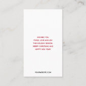 Schilderachtig wintermeer met feestelijke feestdag visitekaartje (Achterkant)