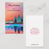 Schilderachtig wintermeer met feestelijke feestdag visitekaartje (Voorkant / Achterkant)