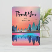 Schilderachtig wintermeer met kerst met meer kerst bedankkaart (Staand voorkant)