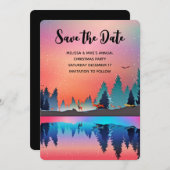 Schilderachtig wintermeer met meer dan een datum save the date (Voorkant / Achterkant)