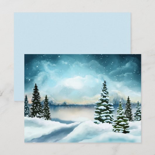 schilderachtig winterse briefkaart (Voorkant / Achterkant)