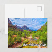 Schilderachtig Zion National Park, Utah, Verenigde Briefkaart (Voorkant / Achterkant)