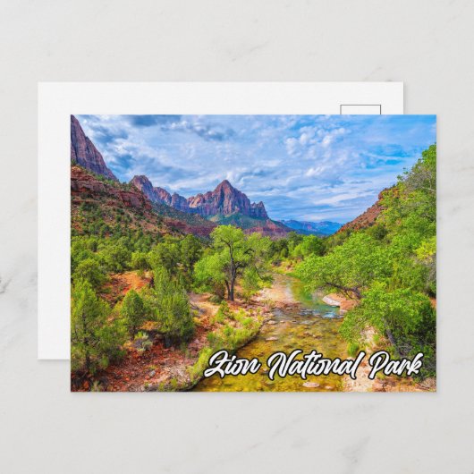 Schilderachtig Zion National Park, Utah, Verenigde Briefkaart (Voorkant / Achterkant)
