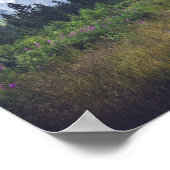 Schilderachtig zomerberglandschap met een weide poster (Hoek)