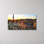 Schilderachtig zonsondergang Arizona cactus foto Canvas Afdruk (Voorkant)
