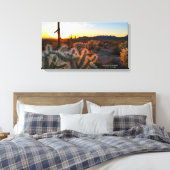 Schilderachtig zonsondergang Arizona cactus foto Canvas Afdruk (Insitu (Slaapkamer))