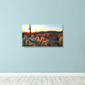 Schilderachtig zonsondergang Arizona cactus foto Canvas Afdruk (Insitu (Houten vloer))