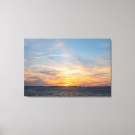 Schilderachtig zonsondergang in de italiaanse lagu canvas afdruk