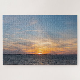 Schilderachtig zonsondergang op het italiaanse zee legpuzzel