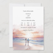 Schilderachtig zonsondergang over oceaan Waterverf Kaart (Voorkant)