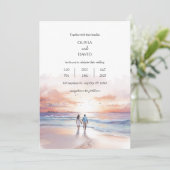 Schilderachtig zonsondergang over oceaan Waterverf Kaart (Staand voorkant)