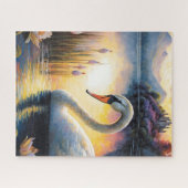 Schilderachtig zwaan op het meer van Jigzaag Puzzl Legpuzzel (Horizontaal)