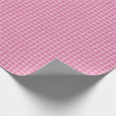Schilderachtige Bessengroze Gestreepte Plaid Cadeaupapier (Hoek)