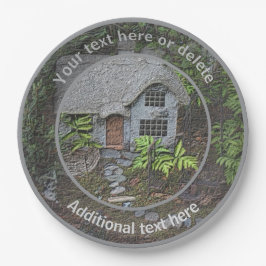 Schilderachtige Bloementuin Cottage Gepersonalisee Papieren Bordje