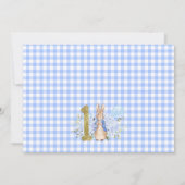 Schilderachtige Blue Plaid Boys Bunny Rabbit 1st B Kaart (Achterkant)