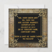 Schilderachtige country western saloon bruiloft kaart (Achterkant)