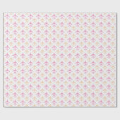 Schilderachtige Fleur de Lis in Roze en Oranje Cadeaupapier (Vlak)