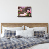 Schilderachtige Floral Get-a-Way met een Vijver Canvas Afdruk (Insitu (Slaapkamer))