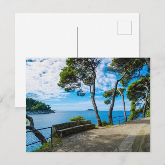 Schilderachtige foto van Cavtat, Kroatië, Briefkaart (Voorkant / Achterkant)