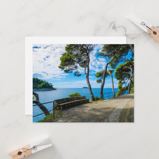 Schilderachtige foto van Cavtat, Kroatië, Kaart (Voorkant / Achterkant in situ)