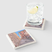 Schilderachtige Franse steegjes Stenen Onderzetter (Zijkant)