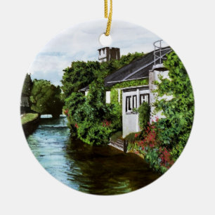 Schilderachtige Galway City Ierland Kanaalzicht Keramisch Ornament