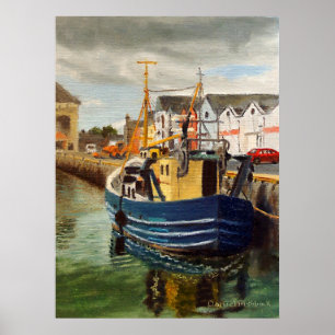 Schilderachtige Galway City Ierland Vissersboot Poster