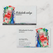 Schilderachtige glazen pot gevuld h290 visitekaartje (Voorkant / Achterkant)