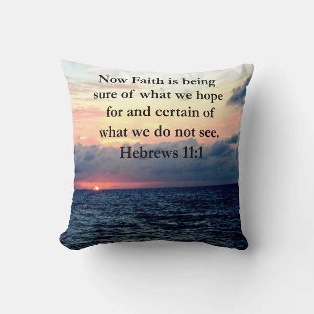 SCHILDERACHTIGE HEBREEËN 11:1 FOTOONTWERP KUSSEN (Voorkant)