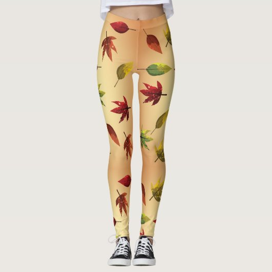 Schilderachtige Herfstbladeren Leggings (Voorkant)