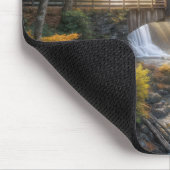 Schilderachtige houten overdekte brug muismat (Hoek)