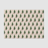 Schilderachtige kerstscène beige tissuepapier (Voorkant)