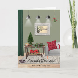 Schilderachtige kerstscène gevouwen kaart