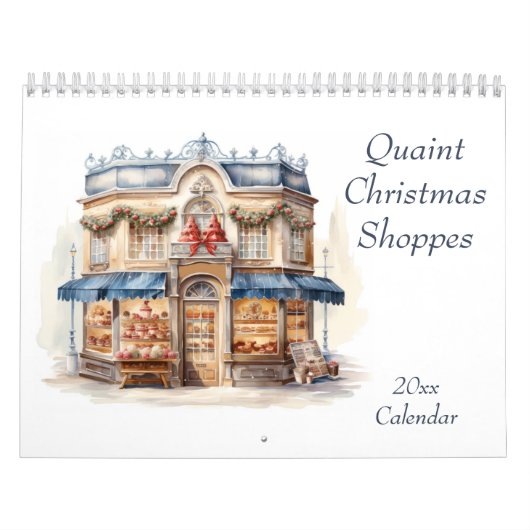 Schilderachtige kerstwinkels kalender (Hoes)