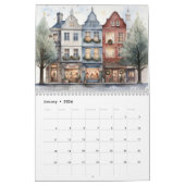 Schilderachtige kerstwinkels kalender (Jan 2026)