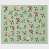 Schilderachtige  Kinderen en Holly gepersonaliseer Cadeaupapier (Vlak)