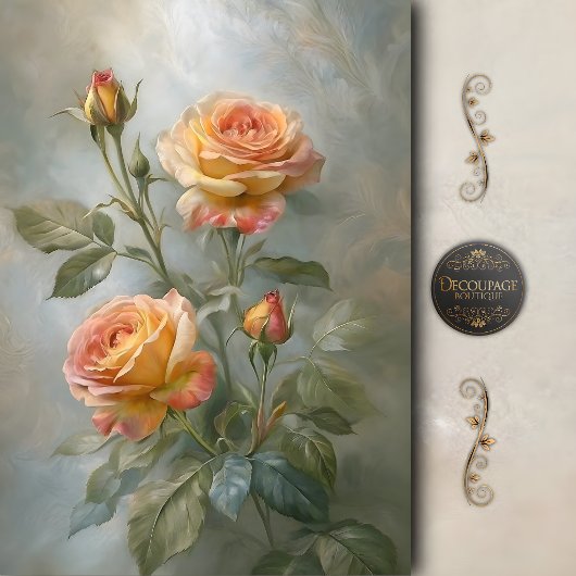Schilderachtige Koraalroze Decoupage Tissuepapier