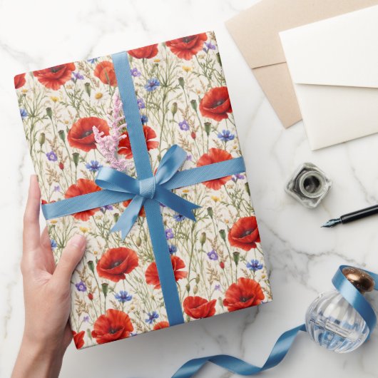 Schilderachtige Kunst van Klaprozenweide Cadeaupapier (Geschenken)