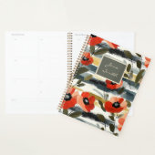 Schilderachtige moderne rode klaprozen spiraal pla planner (Display)