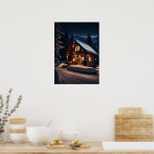 Schilderachtige Mountain Log Cabin - Een gezellige Poster (Keuken)